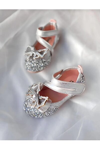STELLA BUTİK Girl's Stones Bowknot Babet