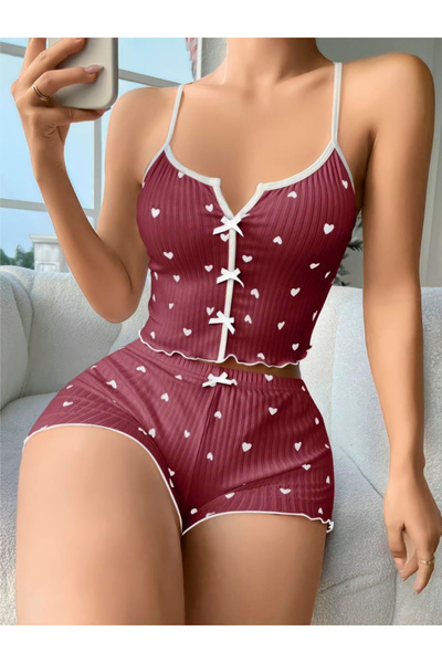 AMORA SECRET Litae Βαμβάκι lu Καφέ με λευκό σχέδιο καρδιάς στην επιφάνεια, σε...