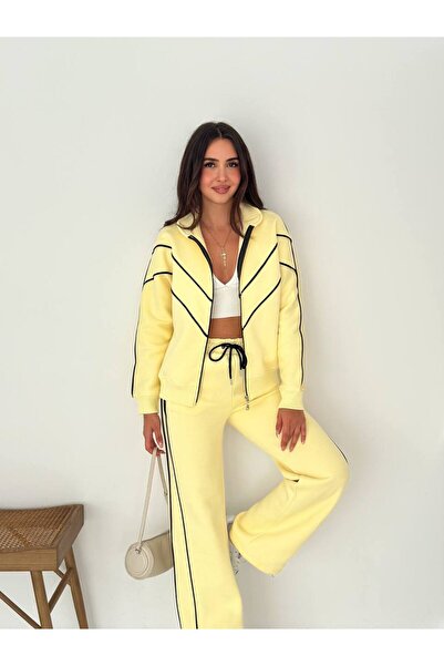 By Kuzey Aras Three Thread Zippered Tracksuit Set