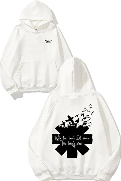 THEWERT Red Hot Chili Peppers 10 Design Back Printed White Hooded Sweatshirt