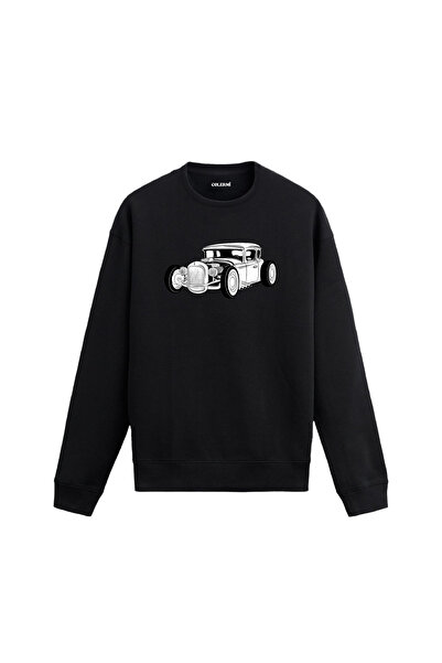 Colermi سويت شيرت مطبوع عليه سيارة هوت رود