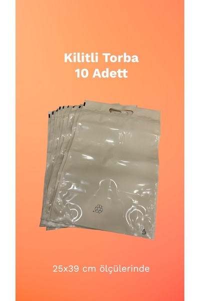 MEGA Kilitli Torba 25x39 cm Ölçülerinde 10 Adet