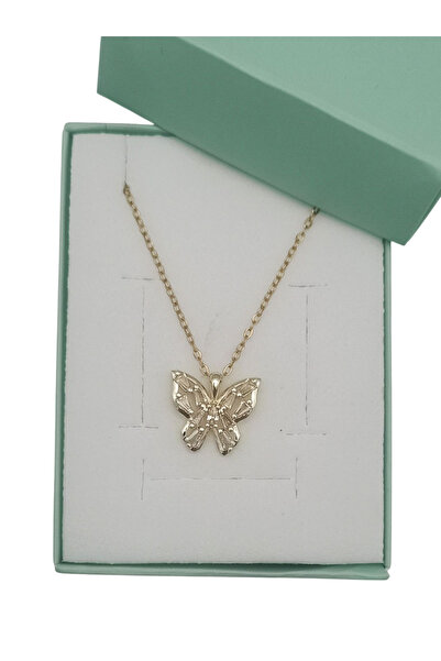 Bijuty Butterfly Necklace with Steel Chain - Gold Color