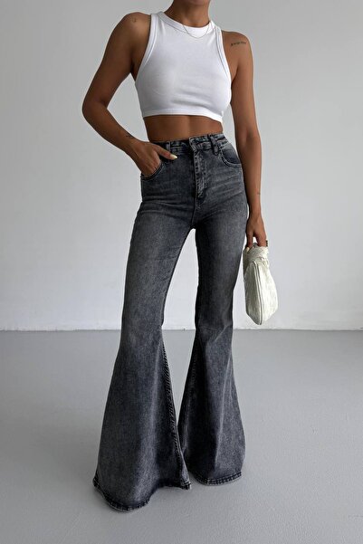 Harmony Smoked Extra Wide Leg High Waist Lycra Spanish Jeans