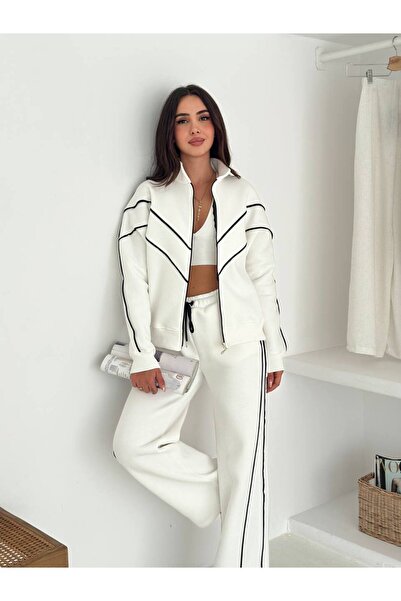 By Kuzey Aras Three Thread Zippered Tracksuit Set
