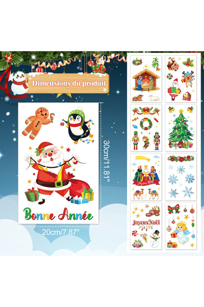 OEM Self-adhesive window stickers, Christmas pattern, set of 9 sheets