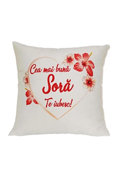 OEM Personalized Pillow with the message ''Best Sister, I Love You, 40x40 cm