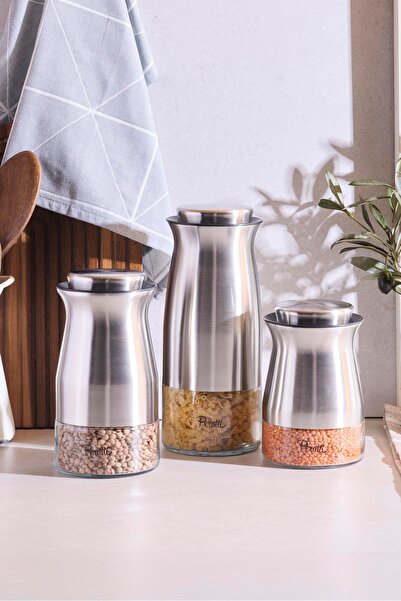 Perotti Inox 3 Size Storage Container and Jar Set