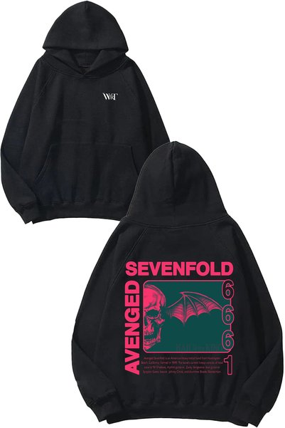 THEWERT Avenged Sevenfold 1 Design Leđa Štampano Crna Sa kapuljačom Dukserica