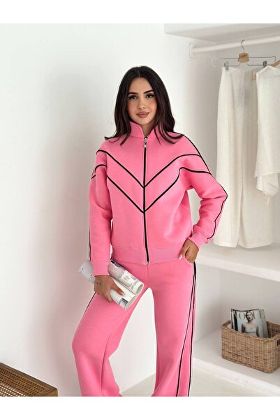 By Kuzey Aras Three Thread Zippered Tracksuit Set