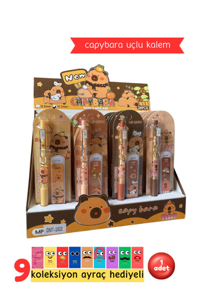 Pembe Pasaj Capybara 0.7 Uçlu Kalem Seti- Stitch Kırtasiye Seti