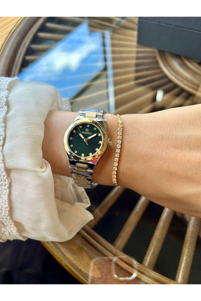 Homies Women's Wristwatch Green Gold-Silver Gold