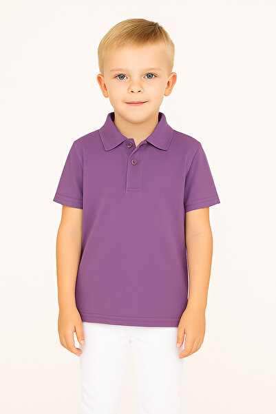 Sibel Günay Butik Παιδικό μπλουζάκι με λαιμόκοψη πόλο |   Λιλά |   100% βαμβά...