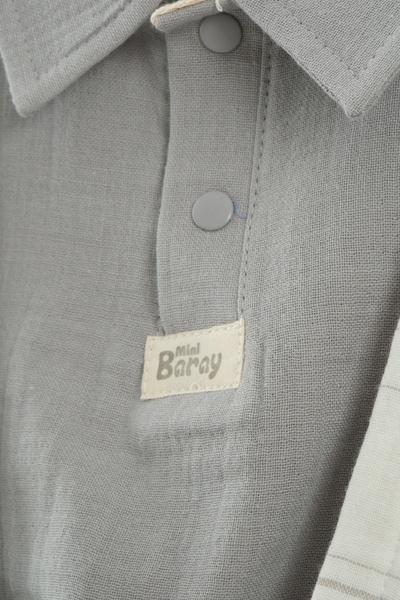 Mini Baray Baby Boy Shirt, T-Shirt and Suspender Shorts 3-Piece Set (9-12-18-24 Months)