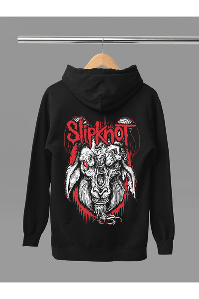 MAGORS Slipknot Printed Cotton Long Sleeve Ribbed 3-Ply Hooded Rock Sweatshirt