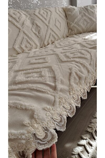 Madamca Lusso золотий чохол для крісла екрю 180*250 (2 - ПОДАРУНОК КІРЛЕНТ)