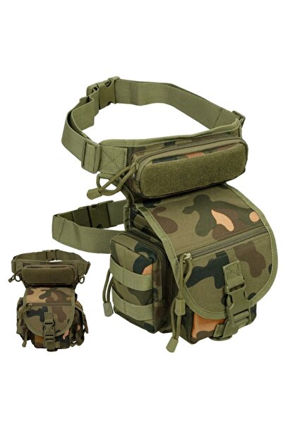 VERK Green camouflage tactical military bag for men, leg attachment