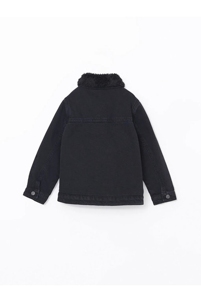 LC Waikiki Lcw Kids Black Fur Boys' Jean Jacket