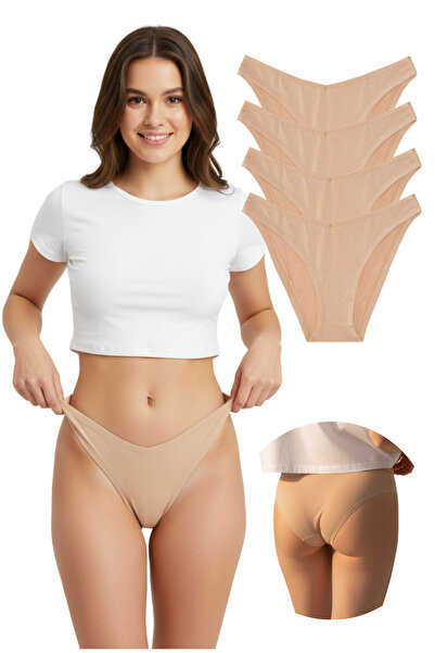 Seduras Kadın Bambu Yüksek V Kesim Bel Külot 4 Lü Set