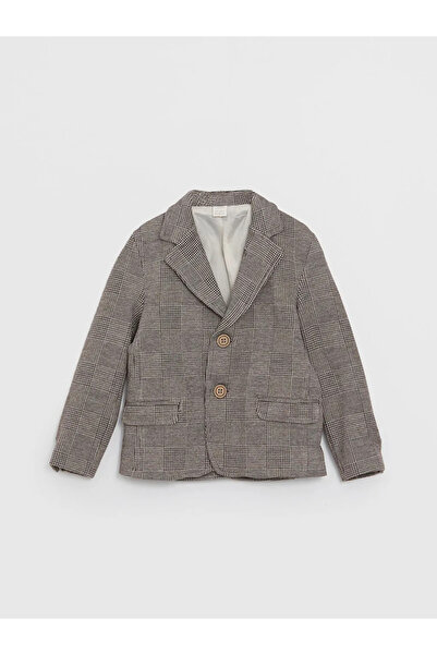 LC Waikiki LCW baby Kahverengi Uzun Kollu Ekose Erkek Bebek Ceket