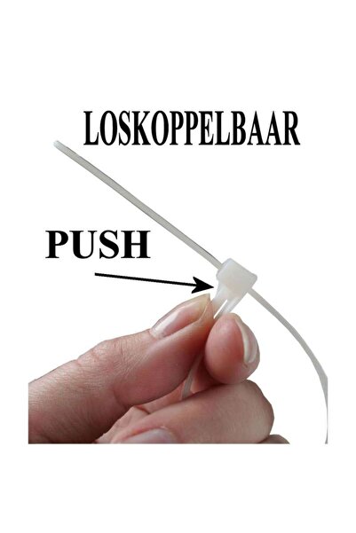 HöffTech Germany Set of 50 pcs Plastic Cable Ties 300 mm x 7.6 mm white color, Hofftech, UV resistant