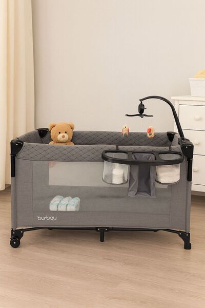 burbay Burbay multi-functional baby bed, two sleeping levels, baby storage, changing table