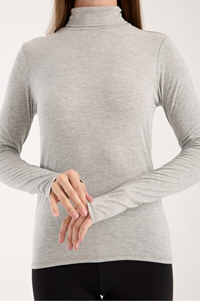 G-FOX Women's Turtleneck Slim Knit Blouse – Stretchy and Soft Texture 3012