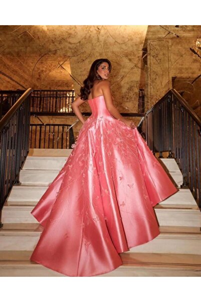 Fashion jewels Pink evening dress