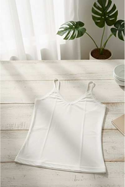 GİYSEM UNDERWEAR KADIN DANTELİ V YAKA ASKILI PENYE ATLET