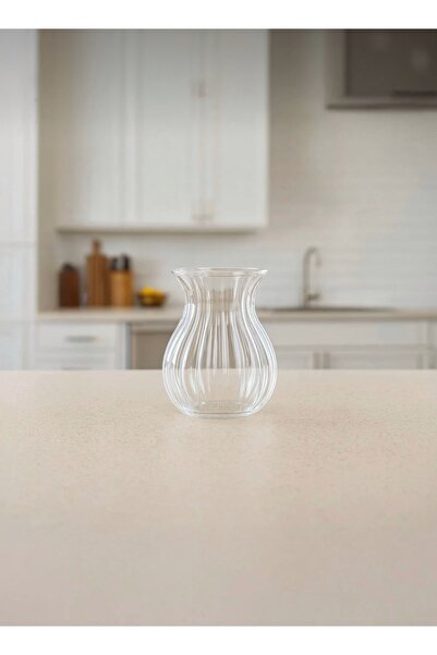 CEZVE HOME Keyf-I Ala 6-Piece Heat Resistant Borosilicate Glass Striped Tea Cup 200 ml