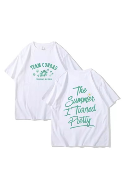 Vordevia تي شيرت من القطن كبير الحجم مطبوع من الأمام والخلف من فريق كونراد