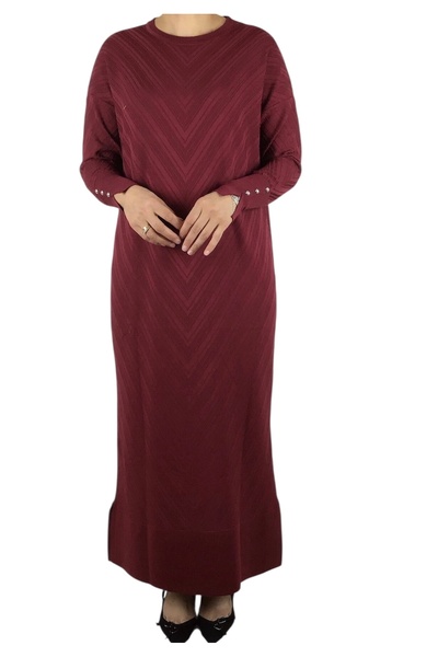 ECE GİYİM Women's Low Sleeve Patterned Knit Dress
