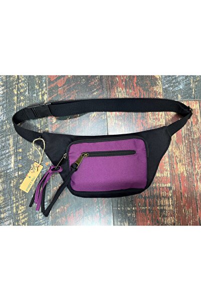 Street Bag Solid Color Waterproof Canvas Waist Bag Daily Travel Use