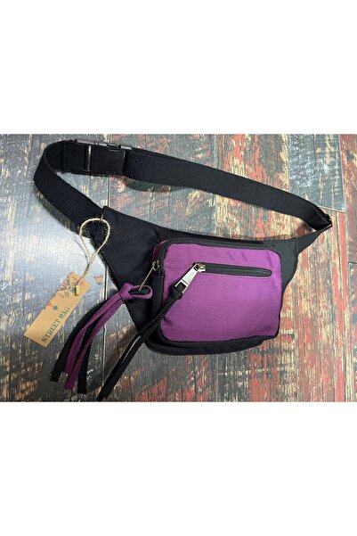 Street Bag Solid Color Waterproof Canvas Waist Bag Daily Travel Use