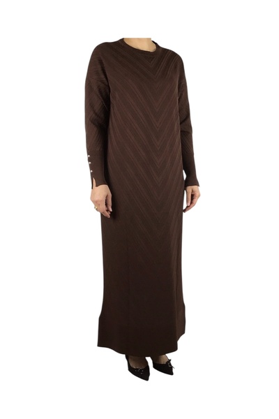 ECE GİYİM Women's Low Sleeve Patterned Knit Dress