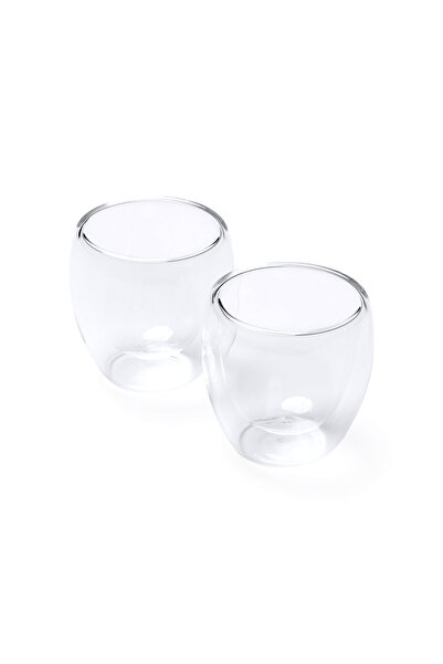 ROLY Set de 2 pahare cu perete dublu din sticla borosilicata