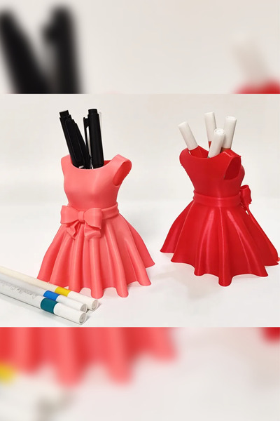 Genç 3D Suport pentru pix de birou cu design de rochie |   Suport elegant și ...