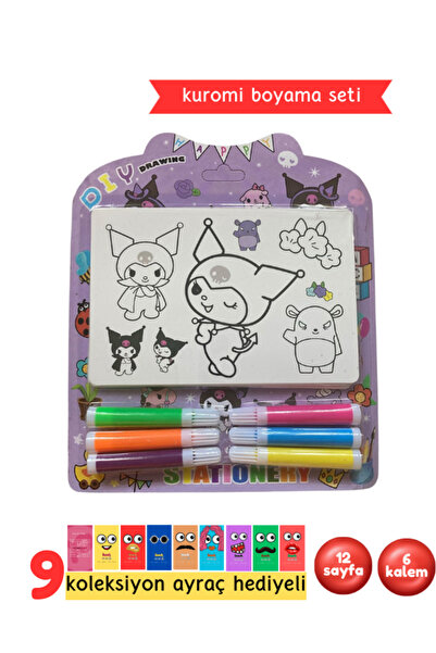 Pembe Yayınevi Kuromi Boyama Seti - Çocuklar İçin Boyama Kartları