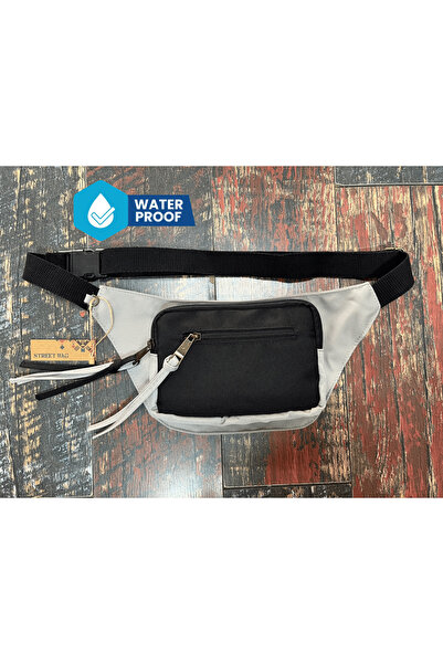 Street Bag Solid Color Waterproof Canvas Waist Bag Daily Travel Use