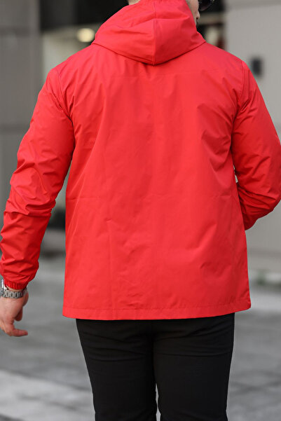 comstar Men's Lined Hooded Red Windbreaker & Raincoat