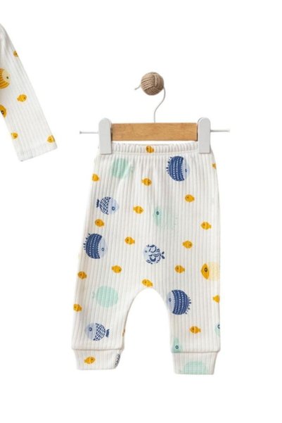 Dumledo Fish Patterned 2-Piece Baby Pajama Set (Top & Bottom)