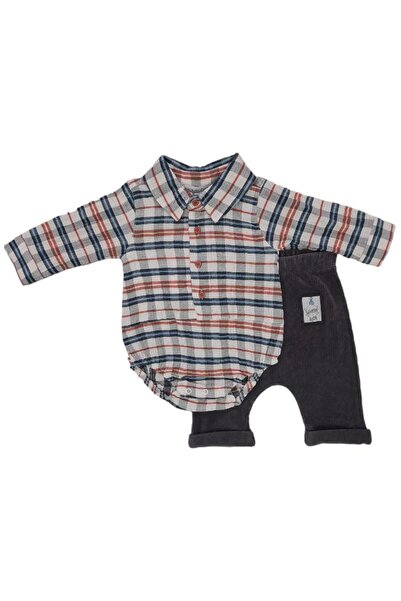 Dumledo Striped Bodysuit Shirt and Black Velvet Pants 2-Piece Baby Boy & Kids...