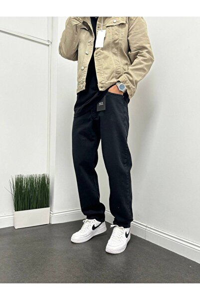 Gambocci Men's Baggy Wide Fit Long Wide High Waist Jeans