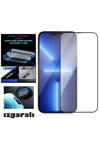 TEKNOPARKTA واقي شاشة ايفون 12 مع فلتر غبار وشواية ضد الغبار بتغطية كاملة زجاج غير قابل للكسر