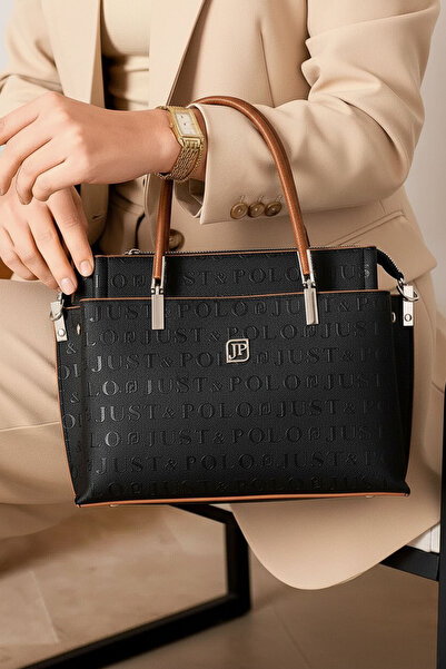 POLO CLUB حقيبة يد نسائية طويلة بثلاثة أقسام وحزام متقاطع (25×20 سم)