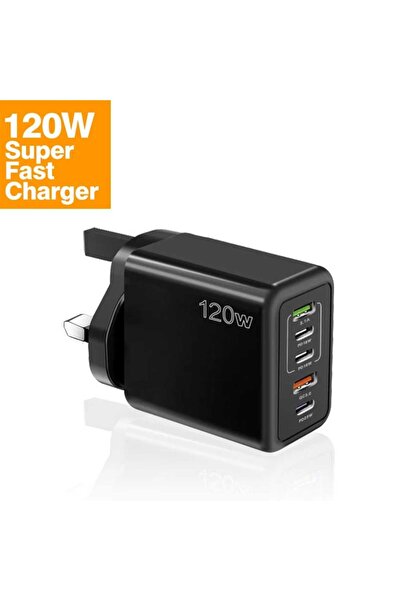 Generic 120W Super Fast Charging Adapter for Mobile Phone and tablets Charger Travel Power Adapter Black