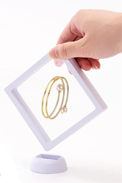 OLLEVRA 11X11Cm with Stand 3D Jewelry Kinet Keepsake Collection Storage Box Clear Film Frame