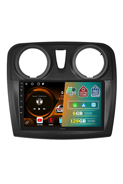 MaxTech Navigatie Dacia Logan, Sandero, Stepway 2012-2020 dedicata, 6 GB Ram 128 GB Rom OctaCore, Carplay