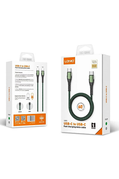 Mazen Store Telecommunications LDNIO Type-C to Type-C Fabric Charger Cable