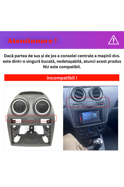 MaxTech Navigatie Ford Fiesta 2002-2008 dedicata, 2 GB Ram 32 GB Rom, Carplay & Android auto, Ecran 9 ” HD